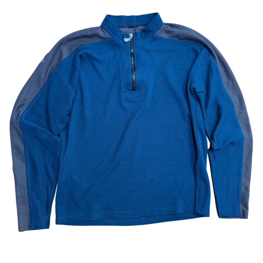 Prana Vintage Blue and Gray mid layer l/s half zip